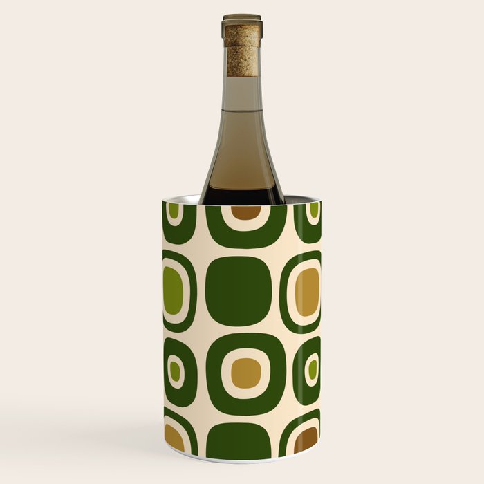 Mid Century Modern Modern Organic Shapes Pattern 321 Green Wine Chiller Gallery Image 3
