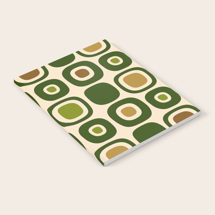 Mid Century Modern Modern Organic Shapes Pattern 321 Green Notebook Gallery Image 2