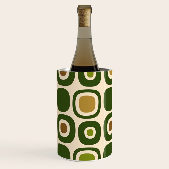 Mid Century Modern Modern Organic Shapes Pattern 321 Green Wine Chiller Gallery Image 2