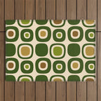 Mid Century Modern Modern Organic Shapes Pattern 321 Green Outdoor Rug Gallery Image 1