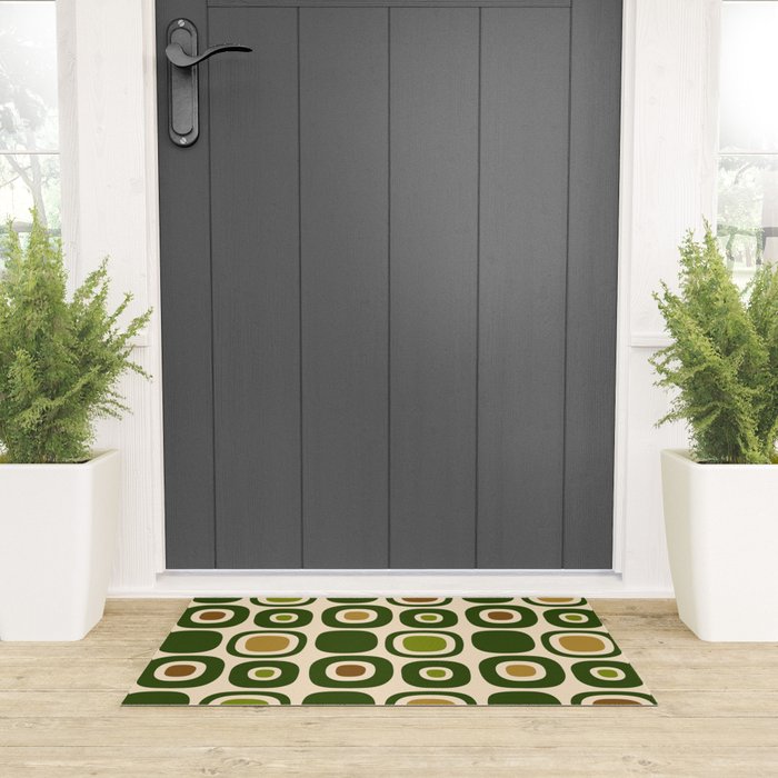 Mid Century Modern Modern Organic Shapes Pattern 321 Green Welcome Mat Gallery Image 3