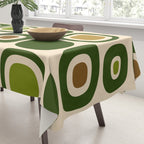 Mid Century Modern Modern Organic Shapes Pattern 321 Green Tablecloth Gallery Image 3