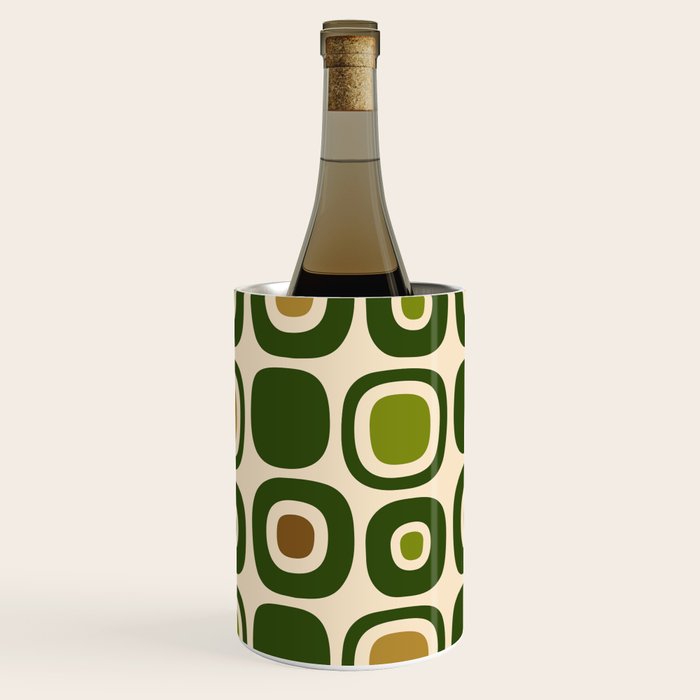 Mid Century Modern Modern Organic Shapes Pattern 321 Green Wine Chiller Gallery Image 1
