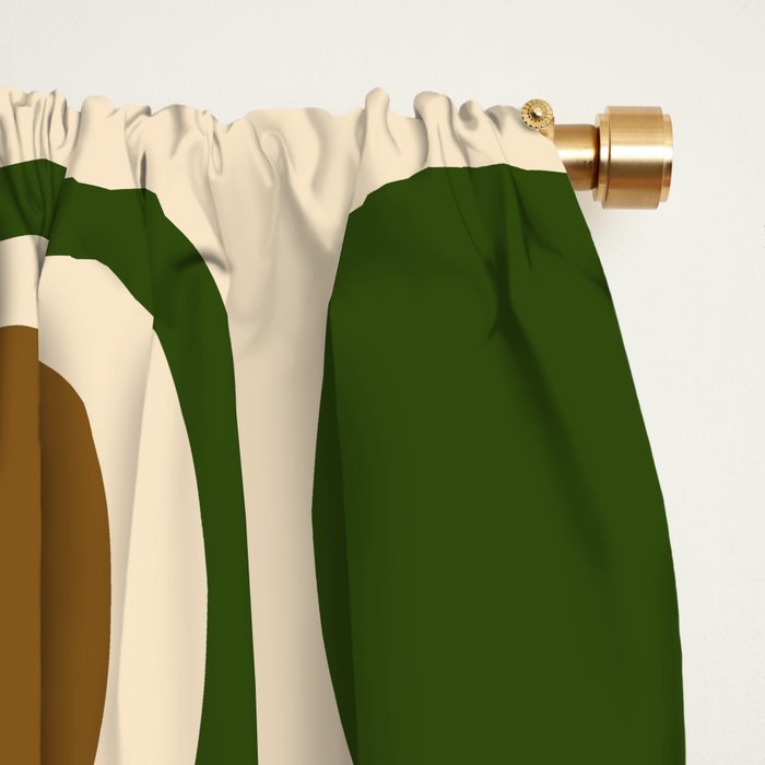 Mid Century Modern Modern Organic Shapes Pattern 321 Green Window Curtain Gallery Image 2