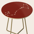 Scorpio Zodiac Star Constellation Line Art Ruby Red Side Table Gallery Image 2