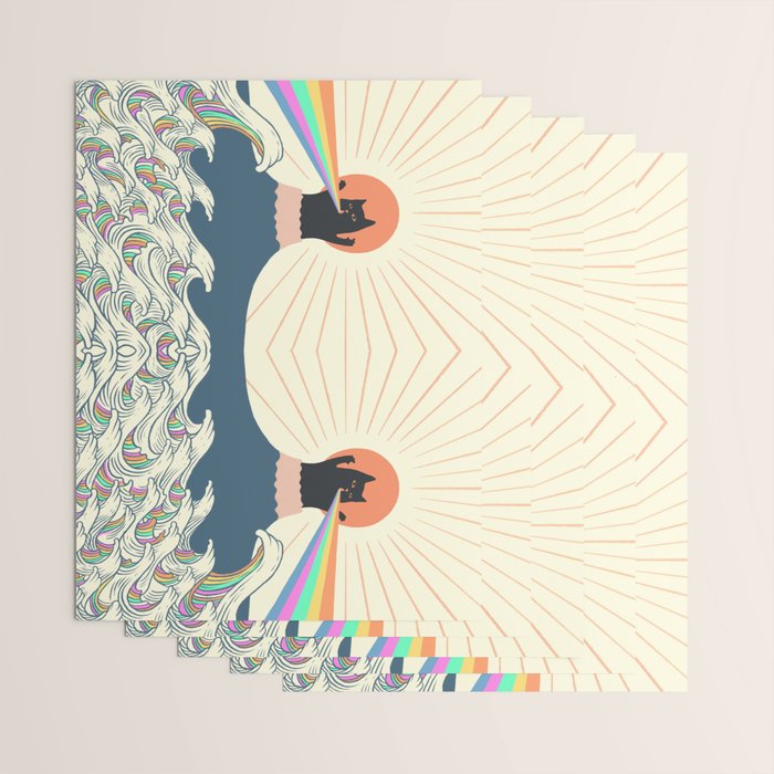 Meowtain cat 5 rainbow wave catzilla  Wrapping Paper Gallery Image 3