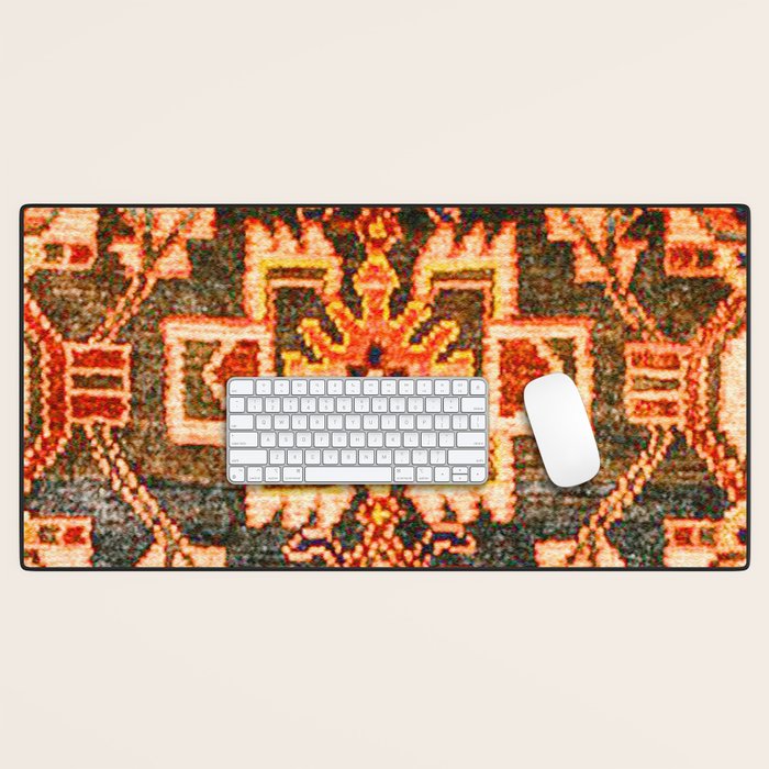Borujerd Vintage Persian Tribal Rug Print Desk Mat Gallery Image 1
