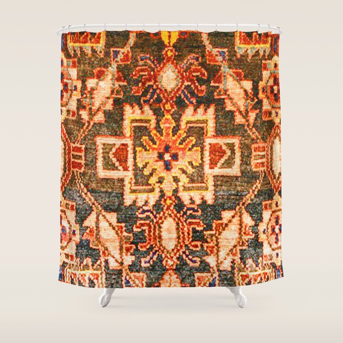 Borujerd Vintage Persian Tribal Rug Print Shower Curtain Gallery Image 1