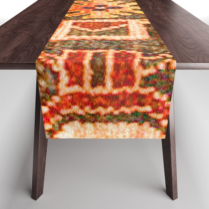 Borujerd Vintage Persian Tribal Rug Print Table Runner Gallery Image 1