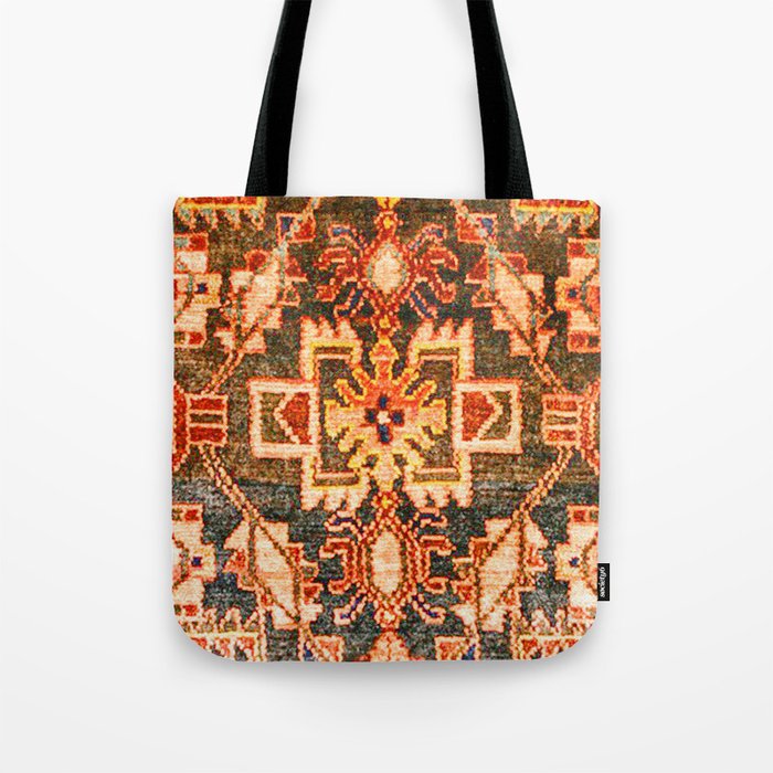 Borujerd Vintage Persian Tribal Rug Print Tote Bag Gallery Image 1