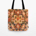 Borujerd Vintage Persian Tribal Rug Print Tote Bag Gallery Image 1