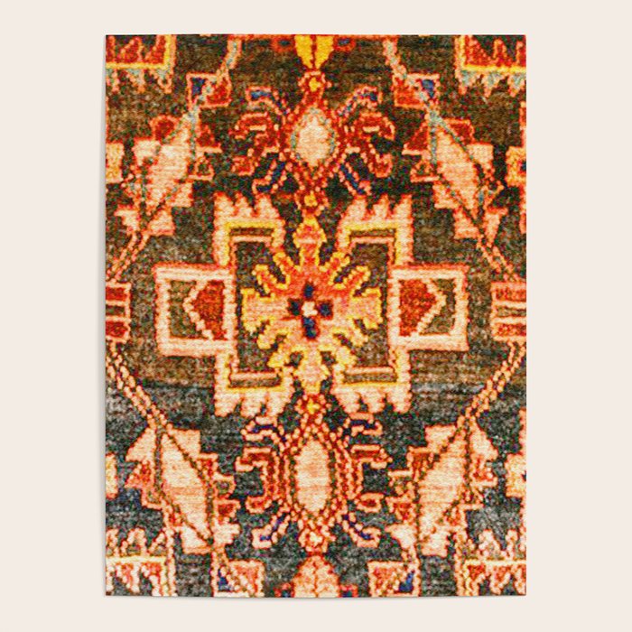 Borujerd Vintage Persian Tribal Rug Print Poster Gallery Image 1