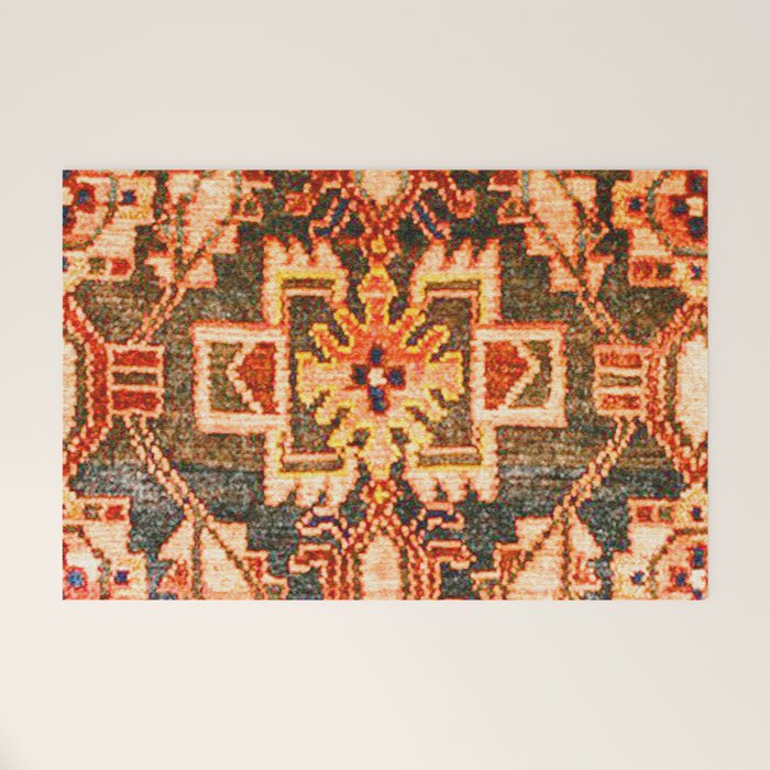 Borujerd Vintage Persian Tribal Rug Print Welcome Mat Gallery Image 1