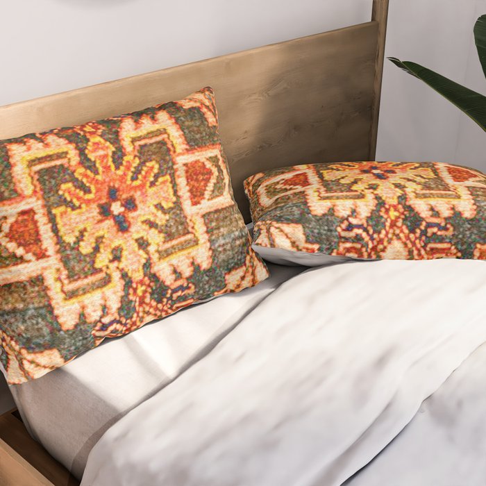Borujerd Vintage Persian Tribal Rug Print Pillow Sham Gallery Image 2