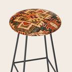 Borujerd Vintage Persian Tribal Rug Print Stool Gallery Image 2