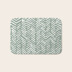 Herringbone, Green, Boho Art Bath Mat Gallery Image 1