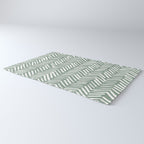 Herringbone, Green, Boho Art Rug Gallery Image 3
