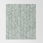 Herringbone, Green, Boho Art Throw Blanket Gallery Image 2