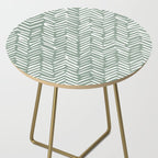 Herringbone, Green, Boho Art Side Table Gallery Image 2