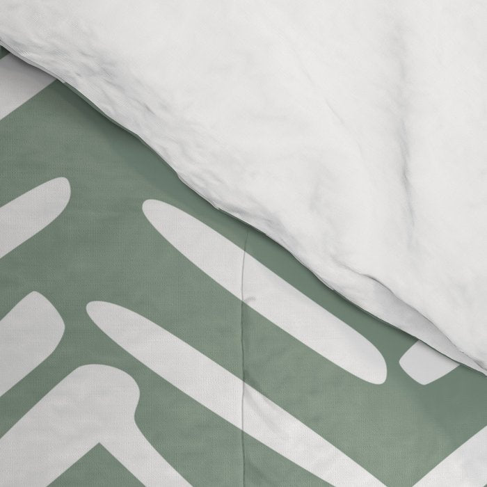 Herringbone, Green, Boho Art Comforter Gallery Image 4
