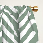 Herringbone, Green, Boho Art Window Curtain Gallery Image 2