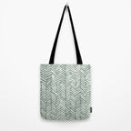 Herringbone, Green, Boho Art Tote Bag Gallery Image 2