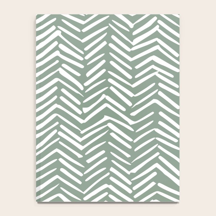 Herringbone, Green, Boho Art Notebook Gallery Image 4