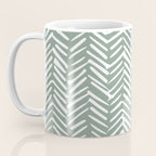 Herringbone, Green, Boho Art Coffee Mug Gallery Image 3