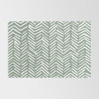 Herringbone, Green, Boho Art Rug Gallery Image 2