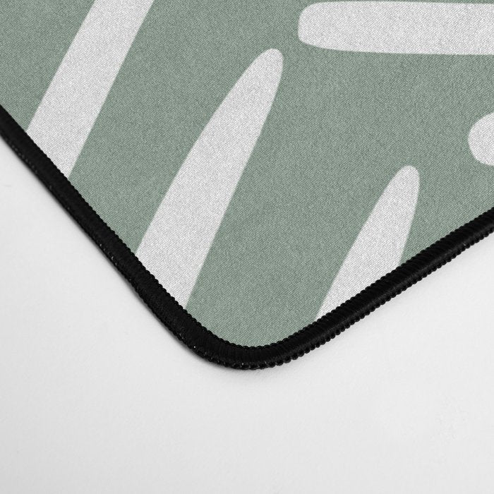 Herringbone, Green, Boho Art Desk Mat Gallery Image 4