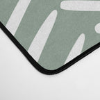 Herringbone, Green, Boho Art Desk Mat Gallery Image 4