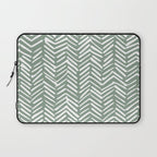 Herringbone, Green, Boho Art Laptop Sleeve Gallery Image 1
