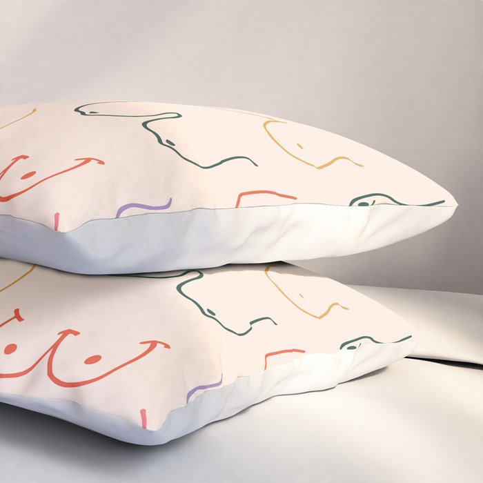Pastel Boobs Drawing Pillow Sham Gallery Image 3