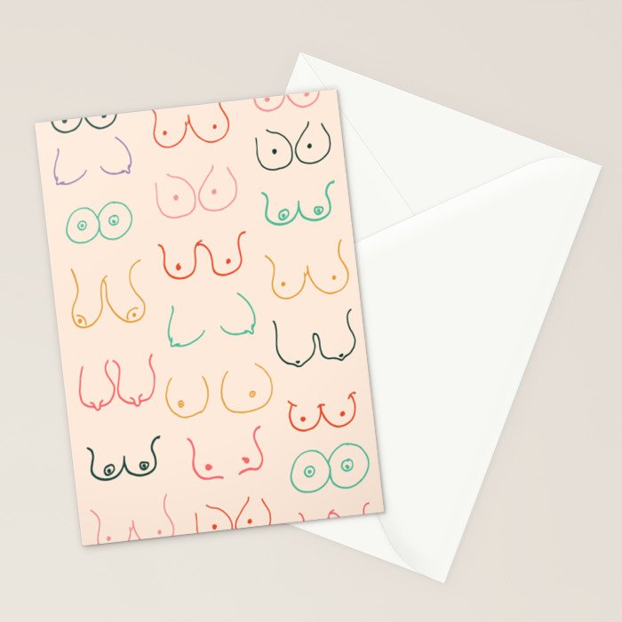 Pastel Boobs Drawing Stationery Card Gallery Image 2
