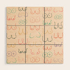 Pastel Boobs Drawing Wood Wall Art Gallery Image 1