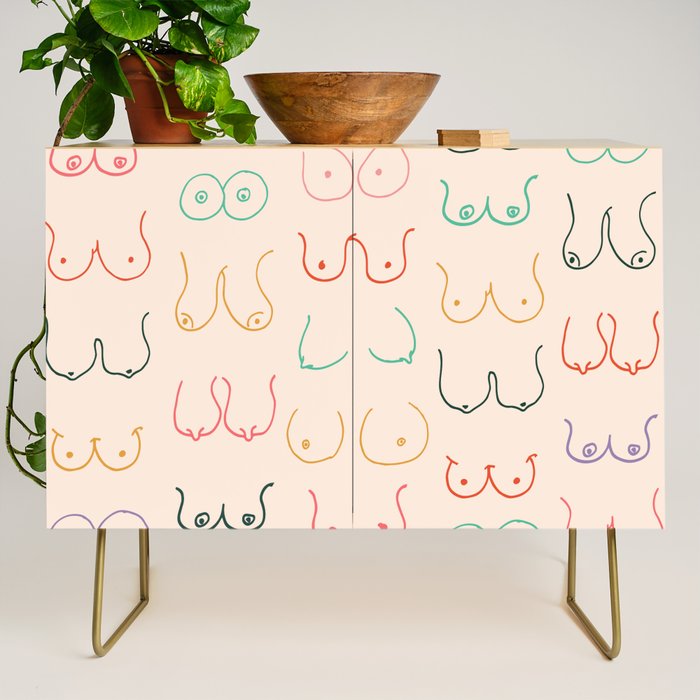 Pastel Boobs Drawing Credenza Gallery Image 1