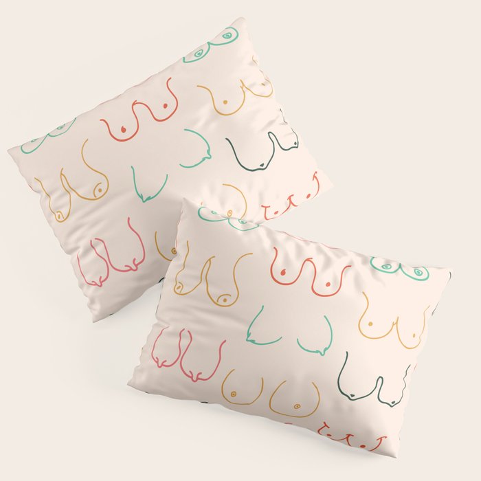 Pastel Boobs Drawing Pillow Sham Gallery Image 3