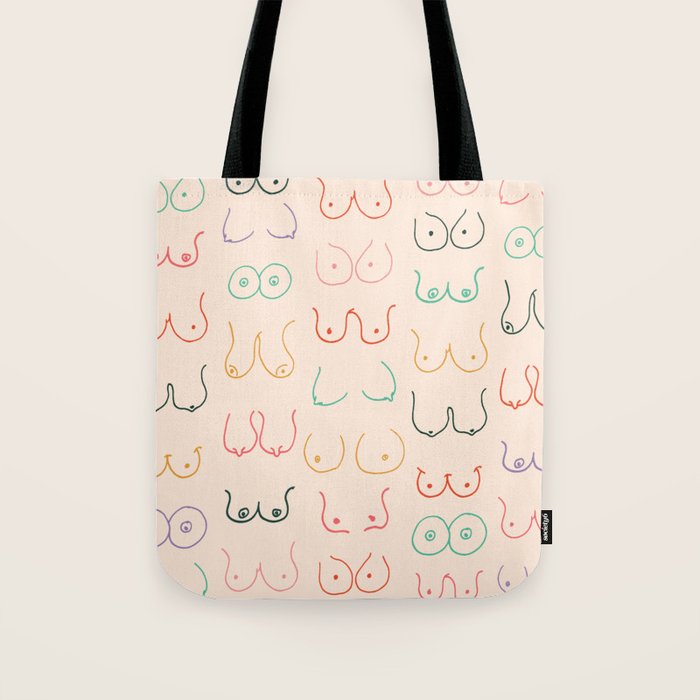 Pastel Boobs Drawing Tote Bag Gallery Image 1