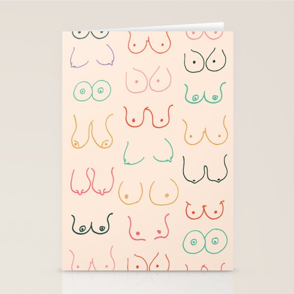 Pastel Boobs Drawing Stationery Card Gallery Image 1