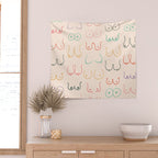 Pastel Boobs Drawing Wall Tapestry Gallery Image 2