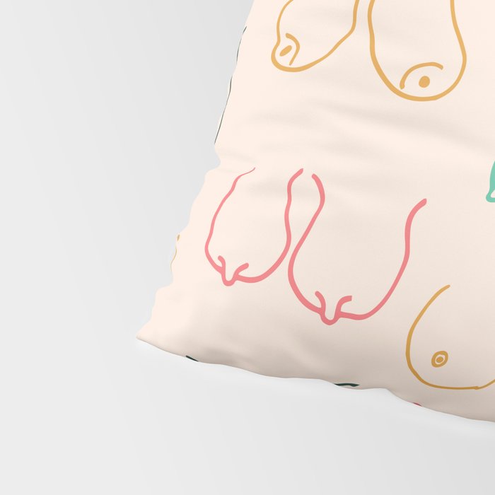 Pastel Boobs Drawing Pillow Sham Gallery Image 4