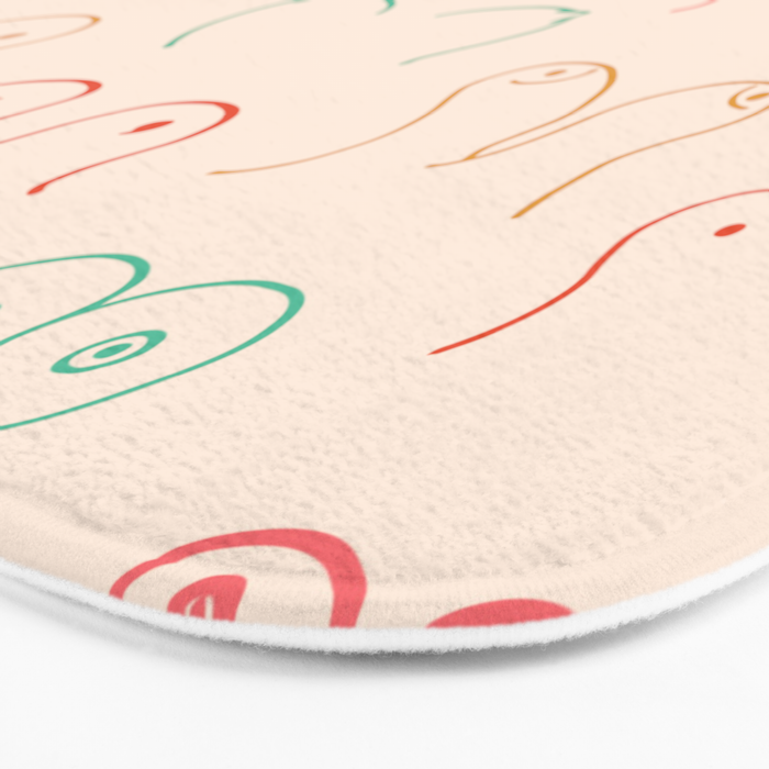 Pastel Boobs Drawing Bath Mat Gallery Image 3