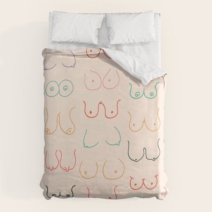 Pastel Boobs Drawing Duvet Cover Gallery Image 6
