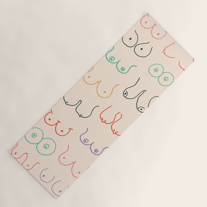 Pastel Boobs Drawing Yoga Mat Gallery Image 1