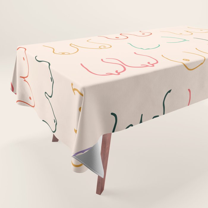 Pastel Boobs Drawing Tablecloth Gallery Image 1