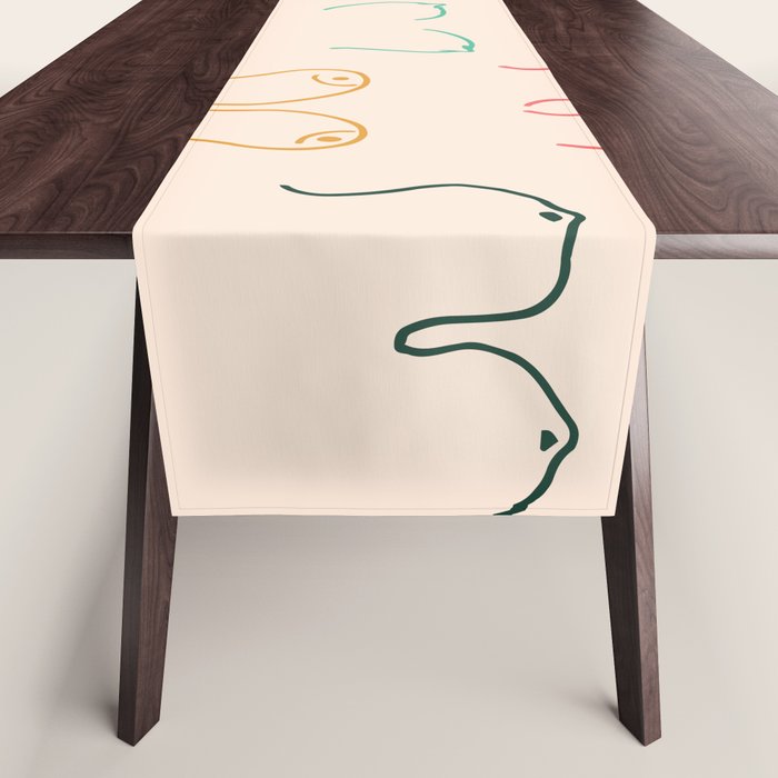Pastel Boobs Drawing Table Runner Gallery Image 1