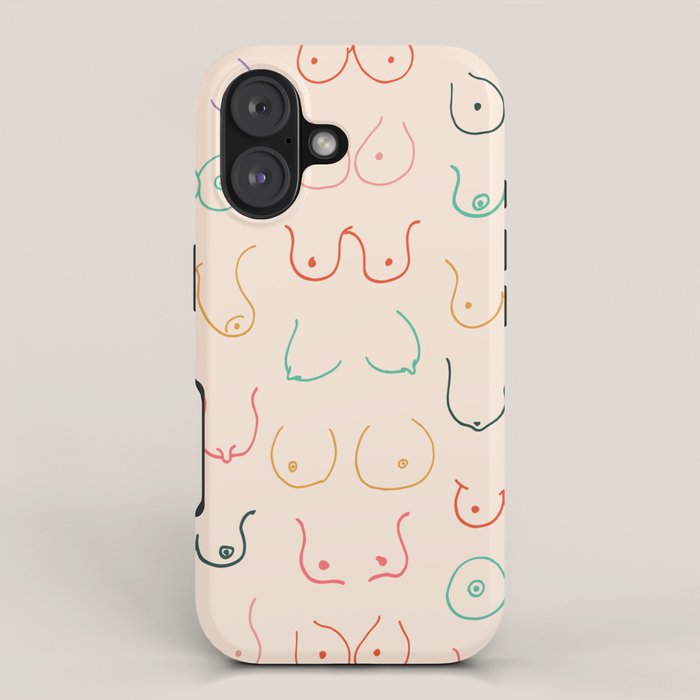 Pastel Boobs Drawing iPhone Case Gallery Image 1