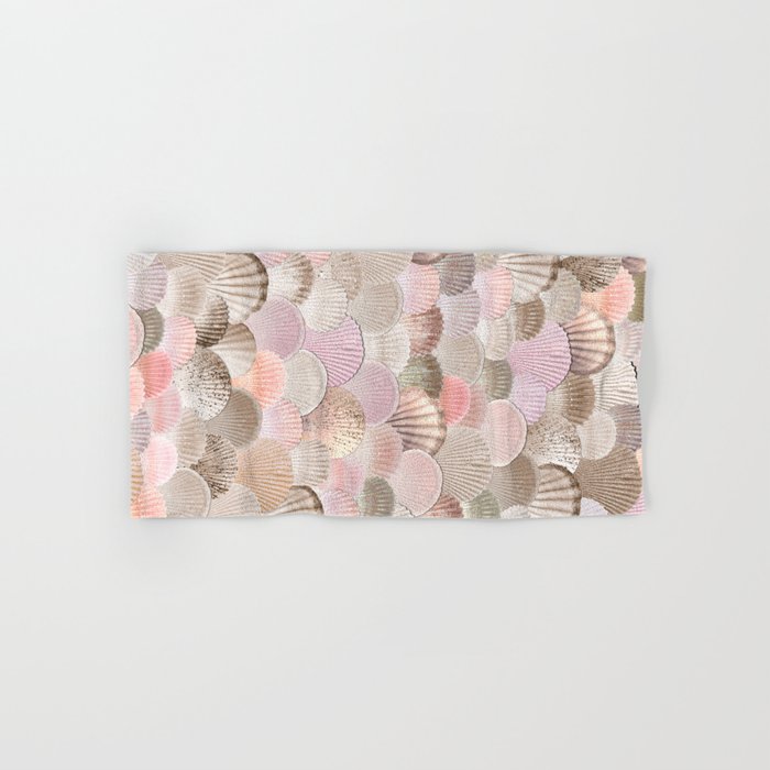 MERMAID SHELLS - CORAL ROSEGOLD Bath Towel Gallery Image 1