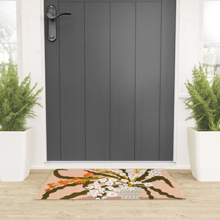 Matisse Flower Vase modern Illustration earthy colors Welcome Mat Gallery Image 3