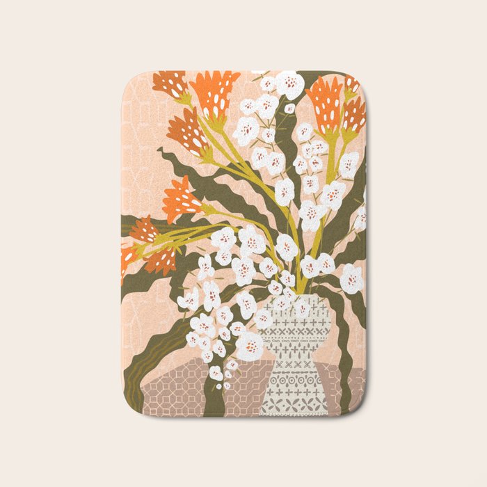Matisse Flower Vase modern Illustration earthy colors Bath Mat Gallery Image 1
